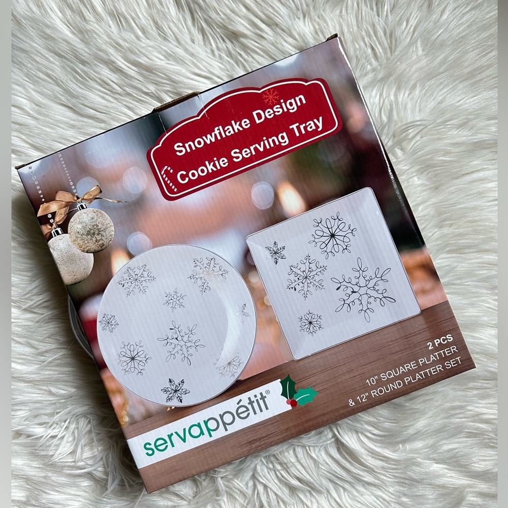 Snowflake cookie platter set